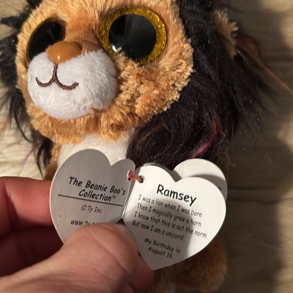 TY Unicorn Cap Boos Ramsey Lion with horn, multicolour, 5.9 in - Picture 4 of 6